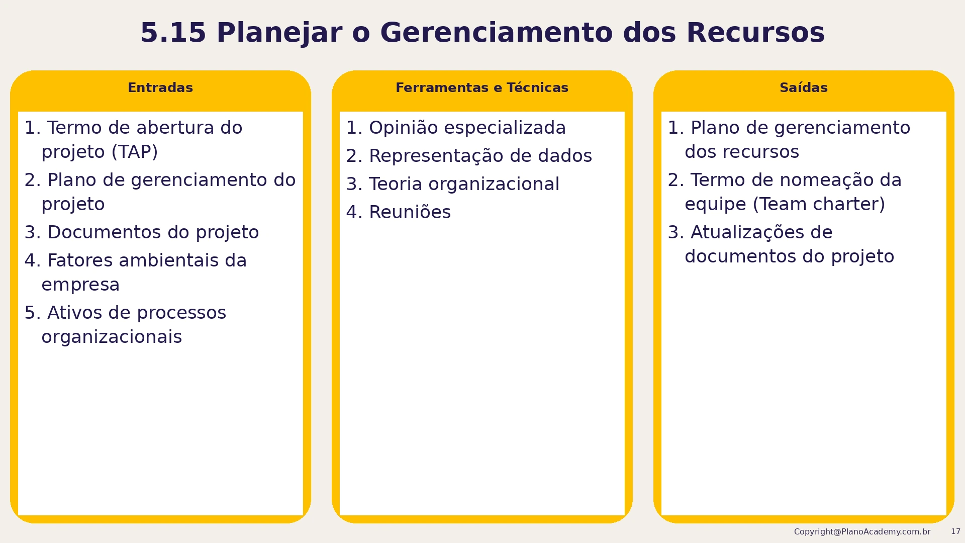5.15 Planejar o gerenciamento dos Recursos