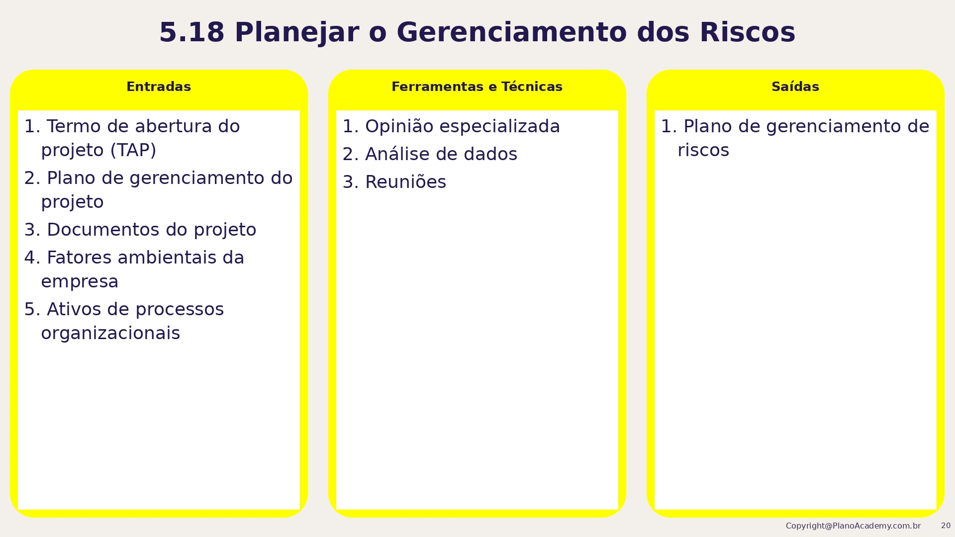 5.18 Planejar o gerenciamento dos riscos