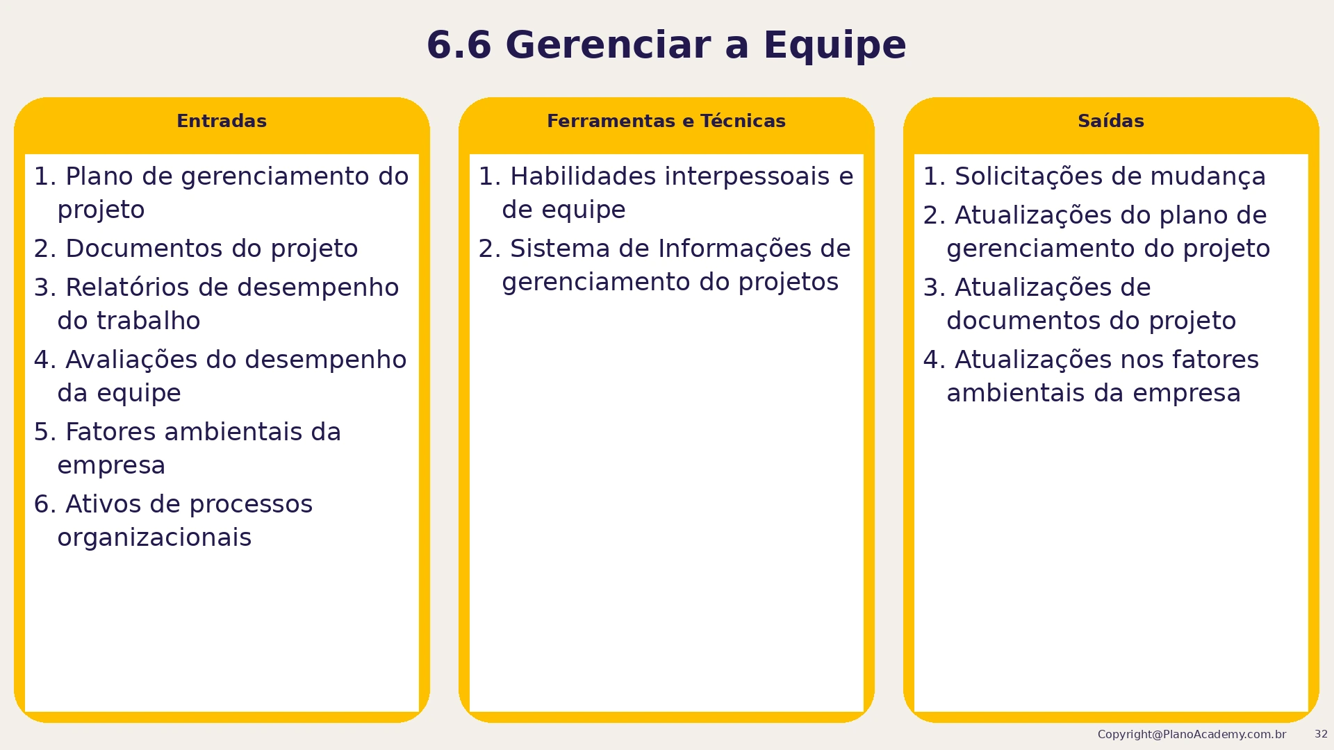 6.6 Gerenciar a equipe