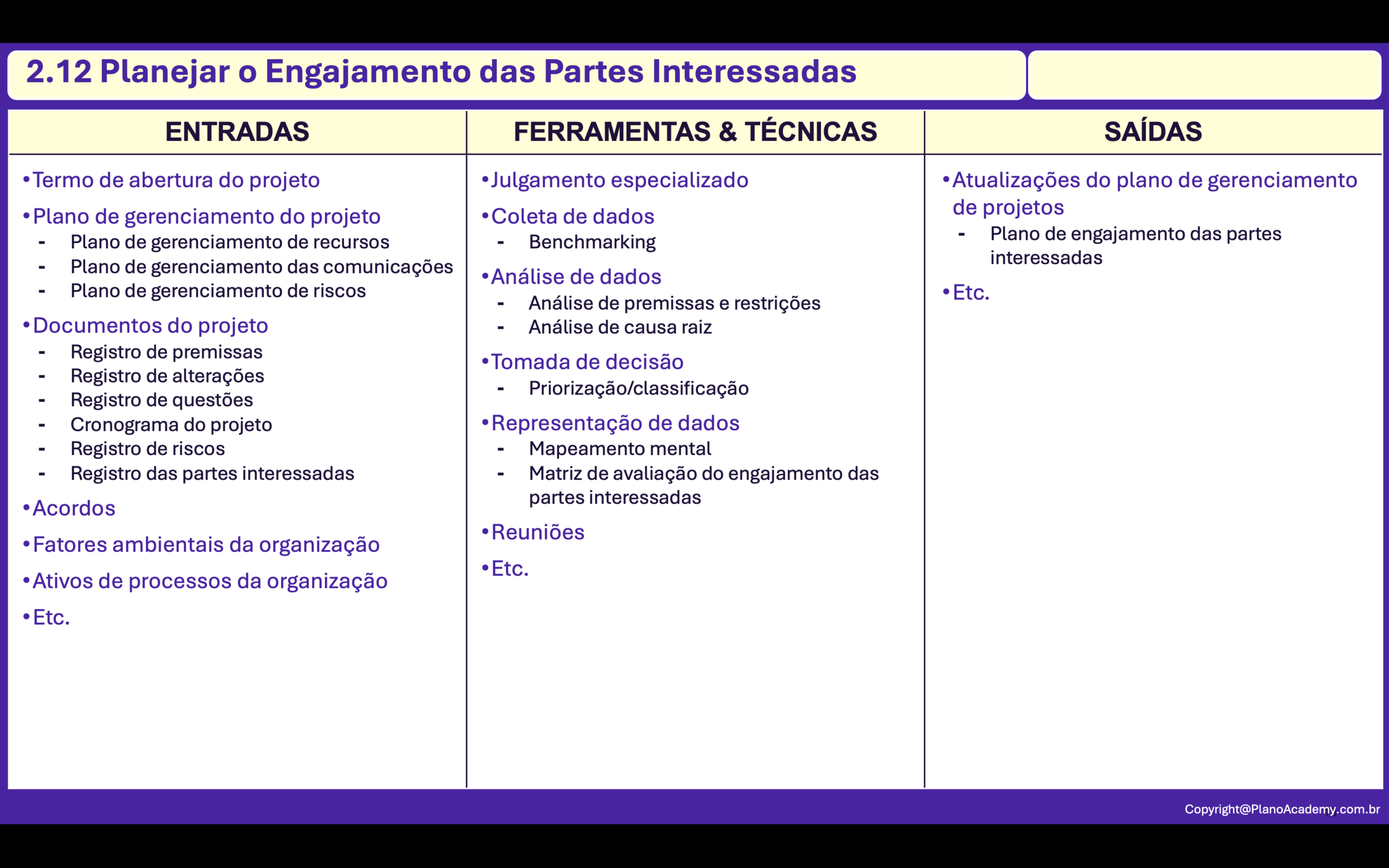 2.12. Planejar o Engajamento das Partes Interessadas
