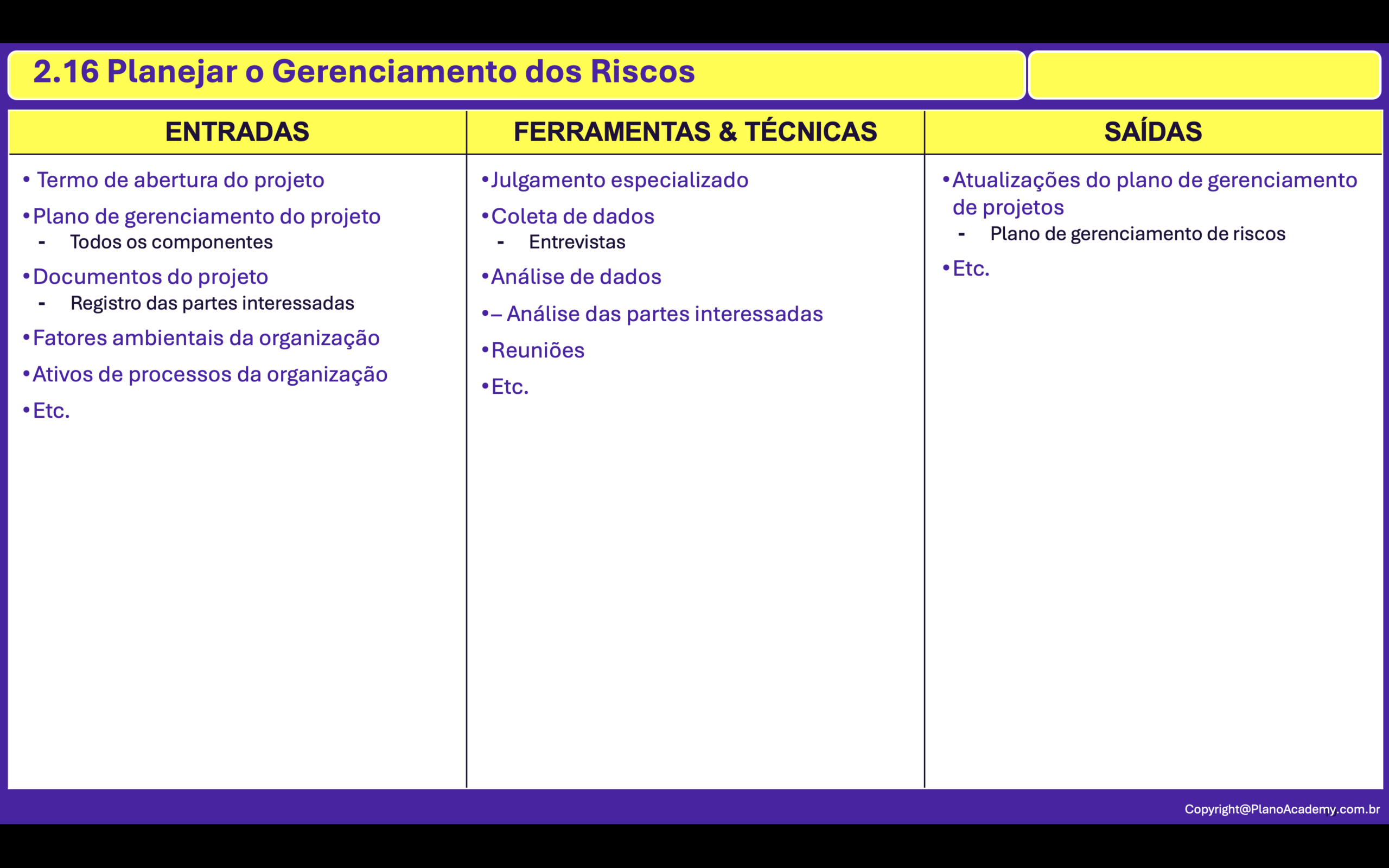 2.16. Planejar o Gerenciamento dos Riscos