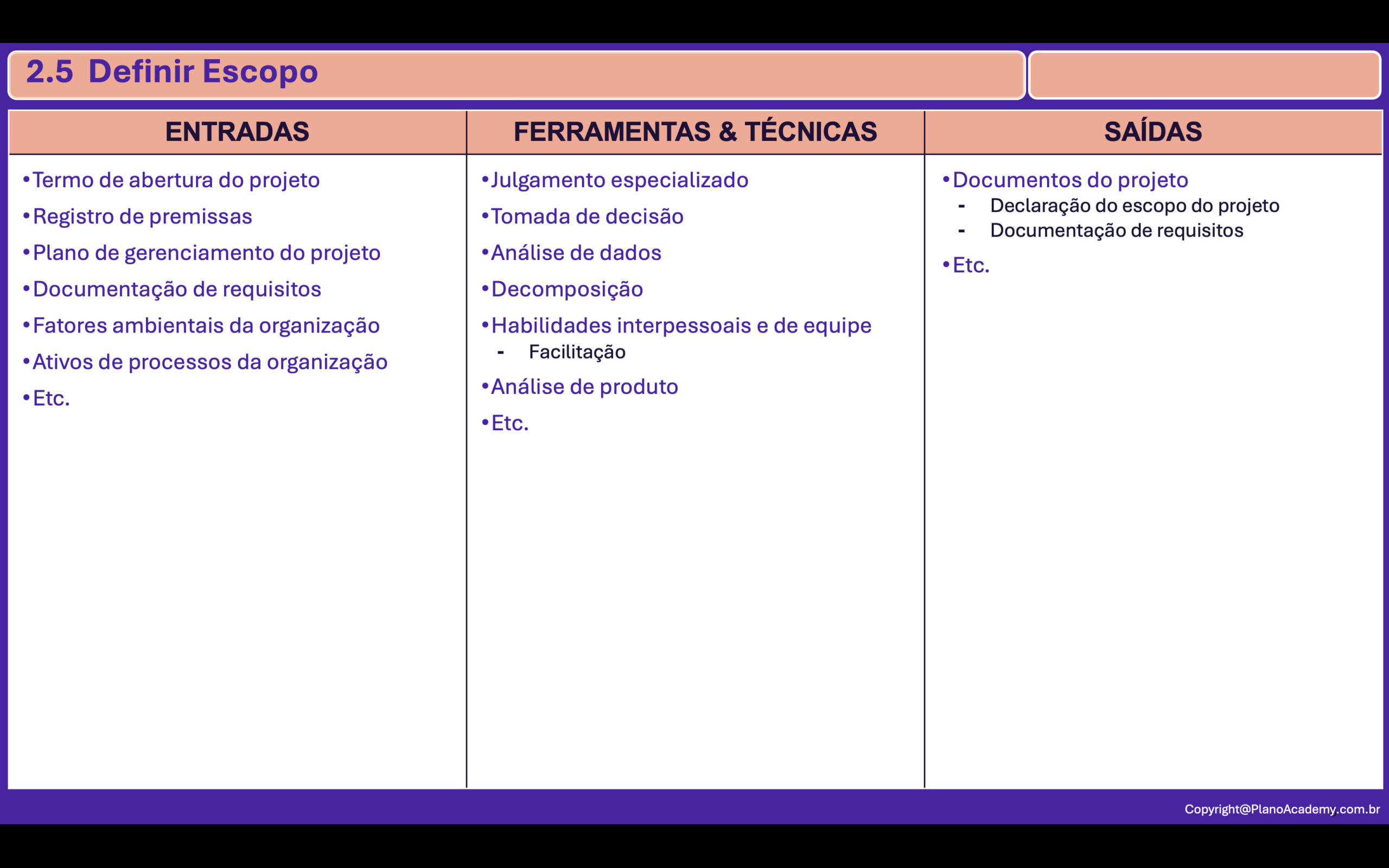 2.5. Definir Escopo