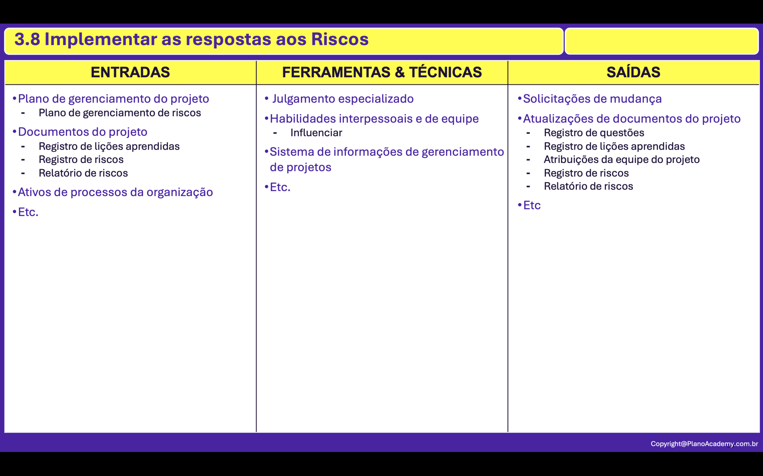 3.8. Implementar Respostas aos Riscos