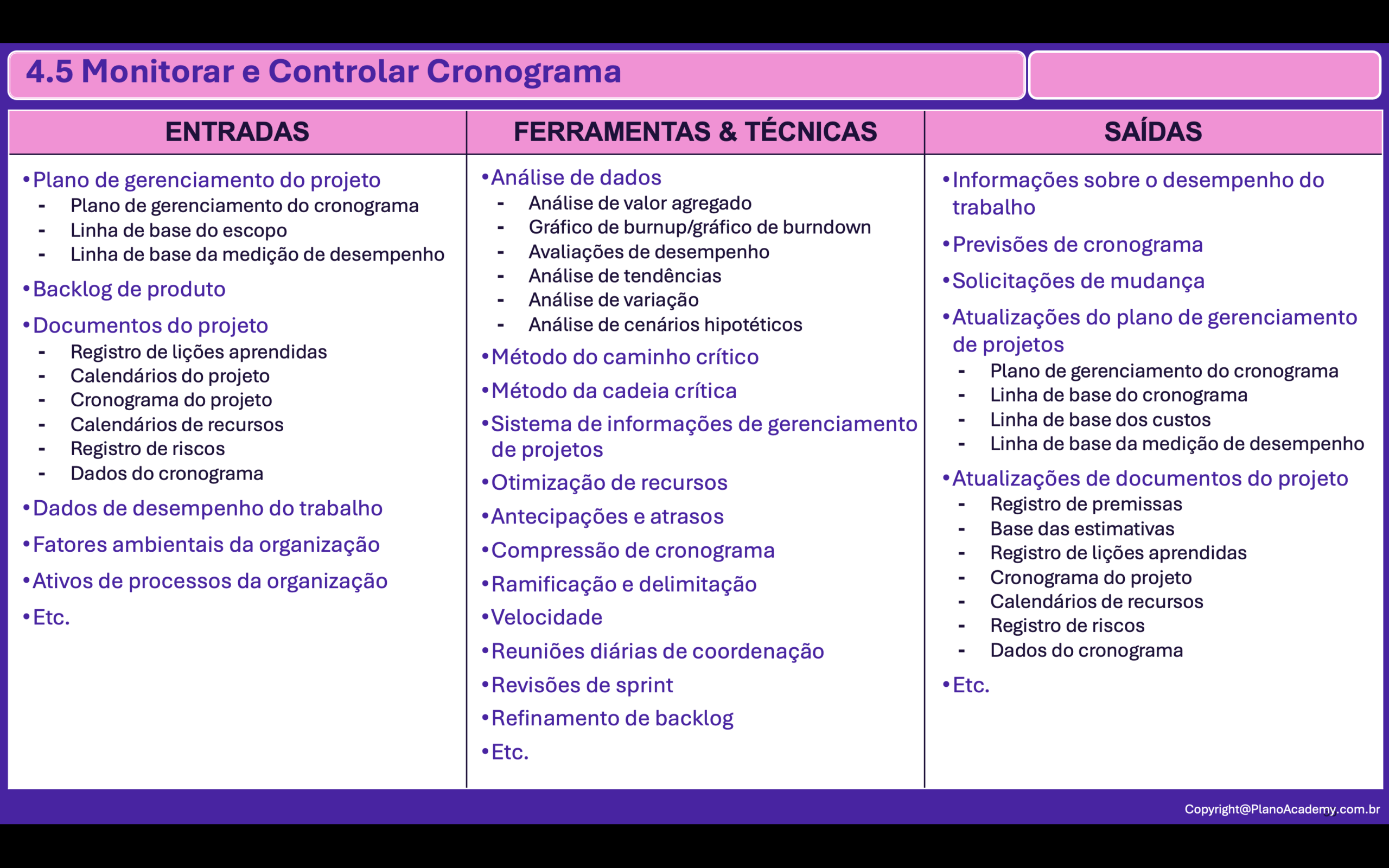 4.5. Monitorar e Controlar o Cronograma